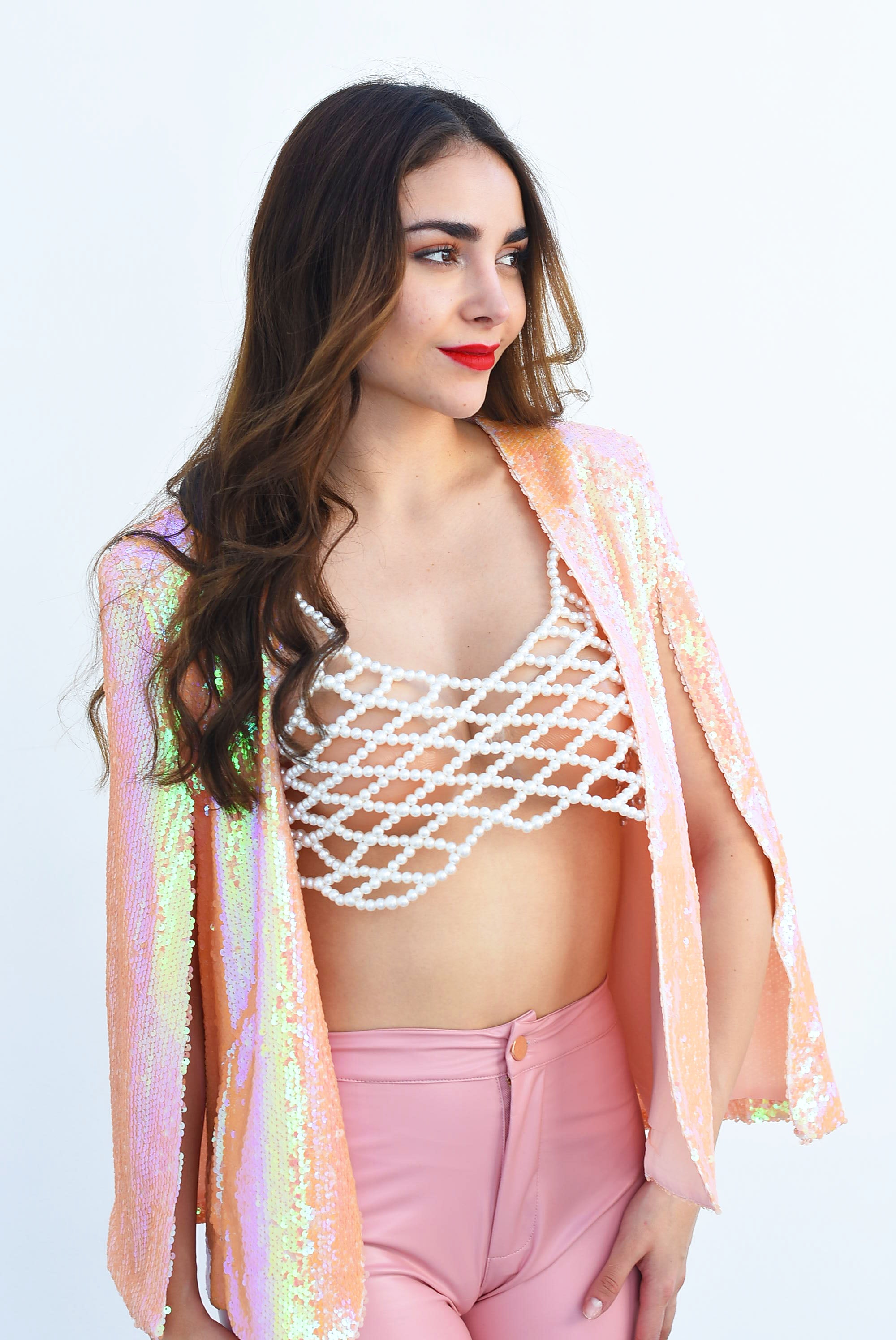 Blazer capa lentejuelas Tornasol