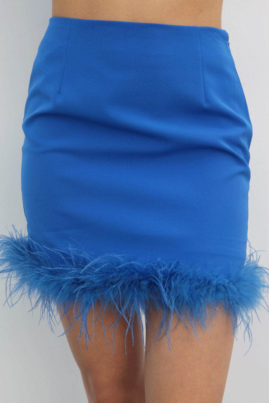 Minifalda plumas Azul Rey