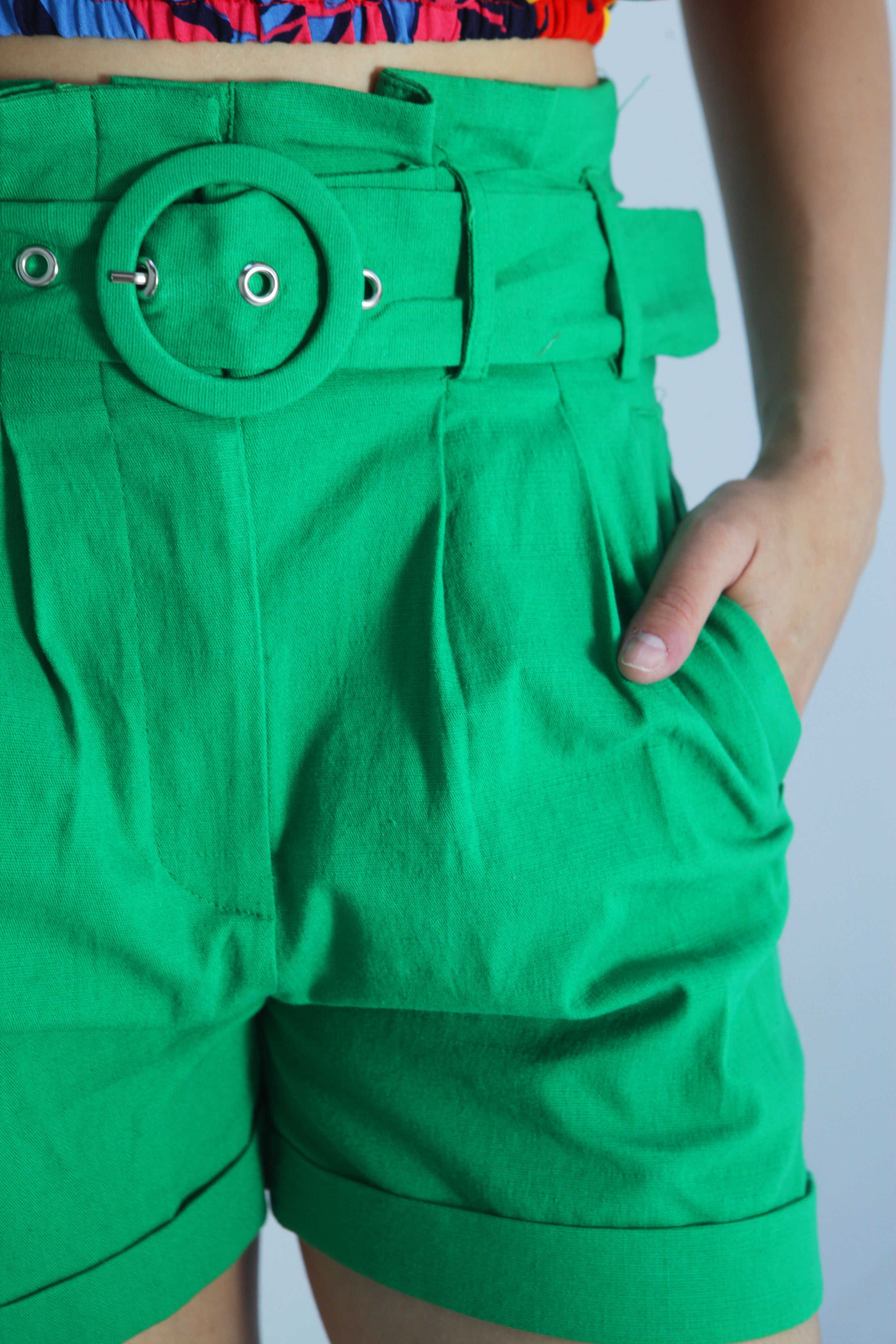 Short paper bag tipo lino Verde