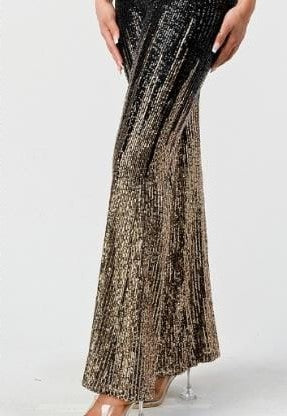 Jumpsuit lentejuela bicolor Dorado y Negro