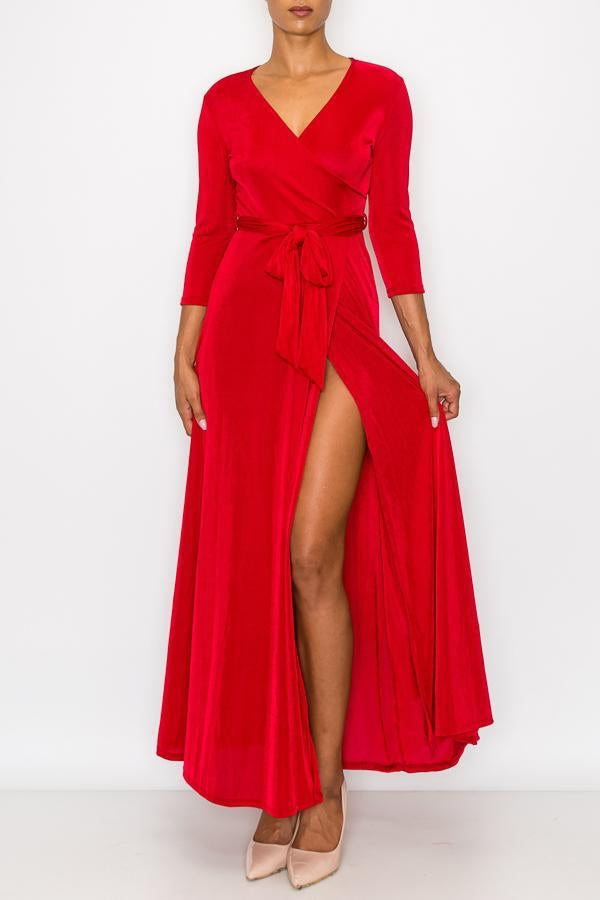 Vestido largo spandex Rojo Cereza