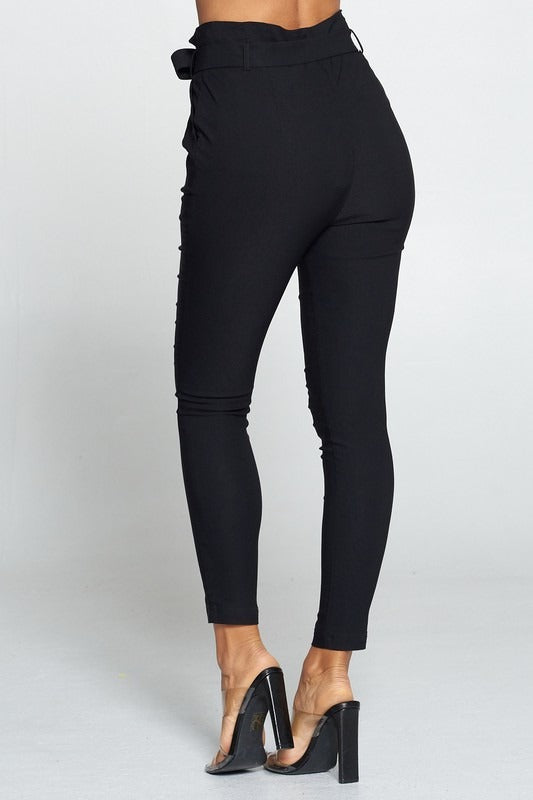 Pantalón paper bag Negro