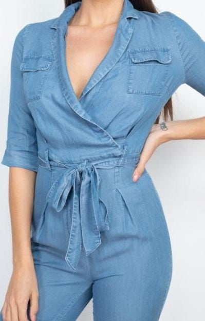 Jumpsuit denim cargo