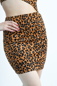 Fashion Styled Vestido asimétrico cut-out Leopardo