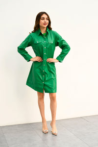 Fashion Styled Jacket dress vinipiel Verde
