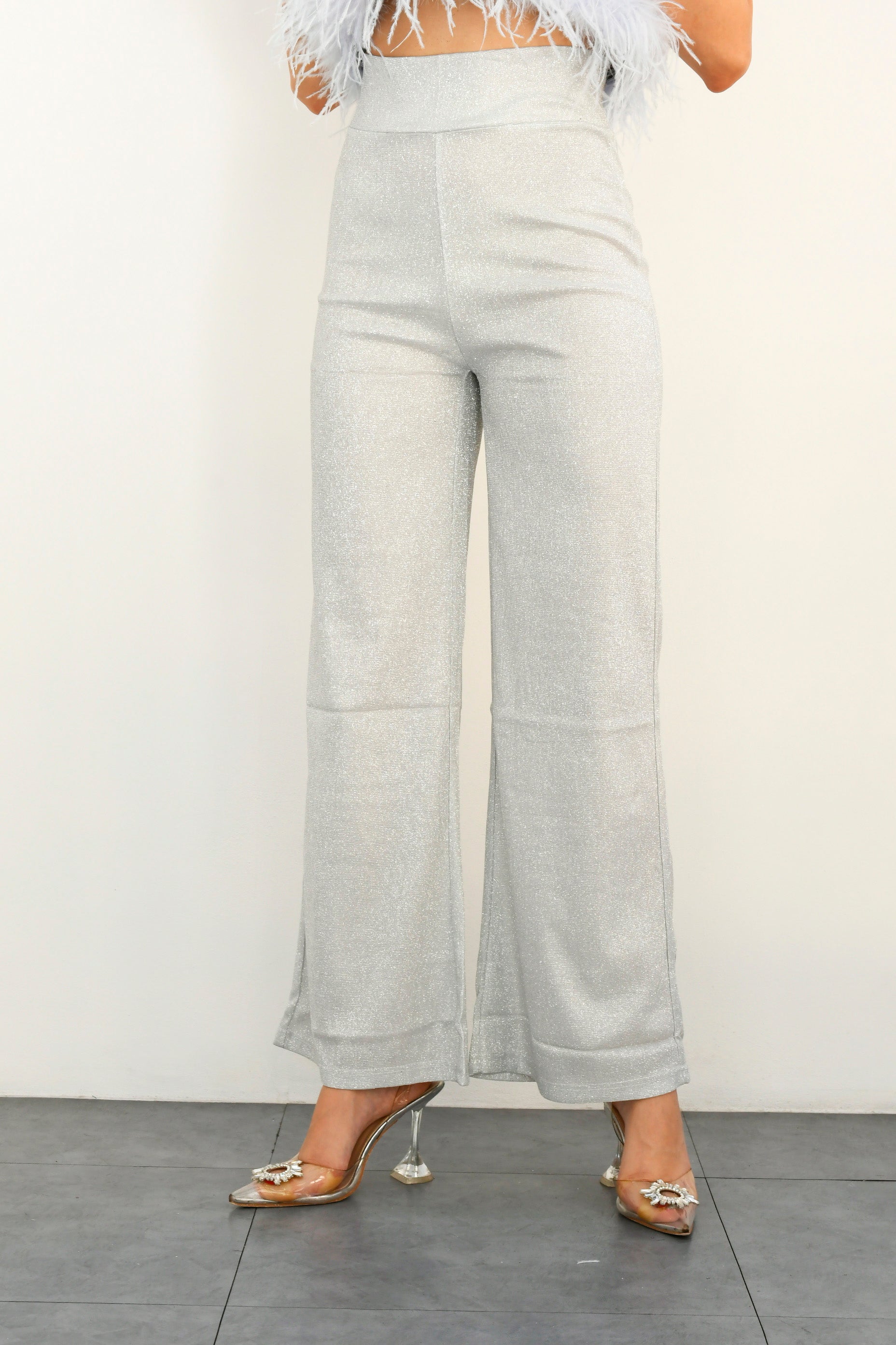 Pantalón glitter Plata claro