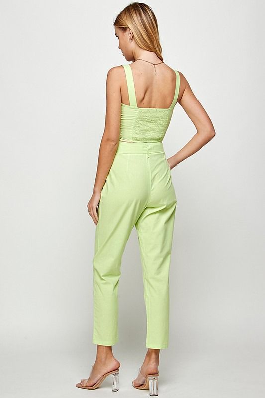 Set Pantalón y Top drapeado Lime